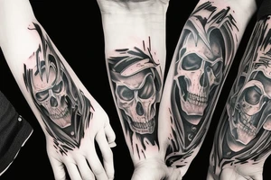 Rage, hate, vengeance, death sleeve tattoo idea