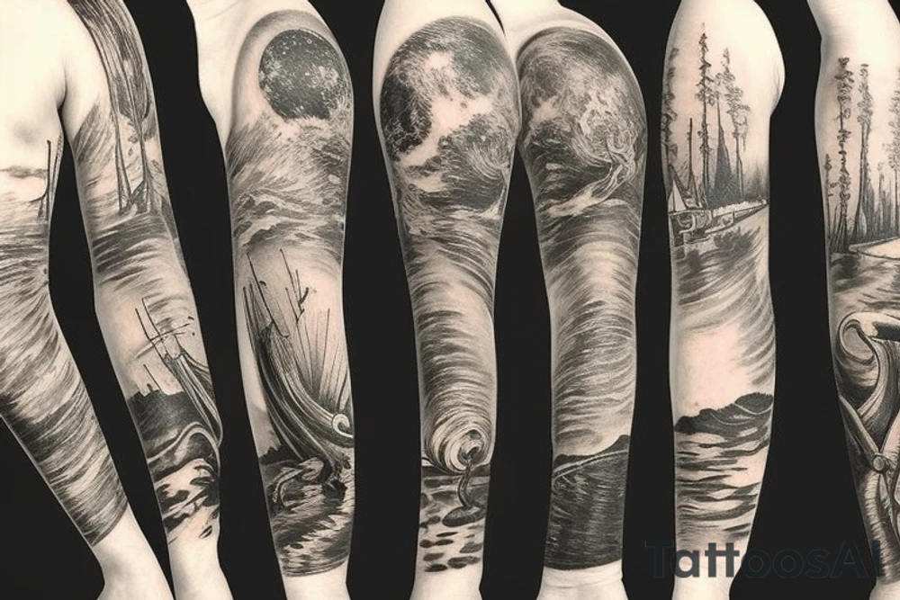 left arm full sleeve tattoo idea