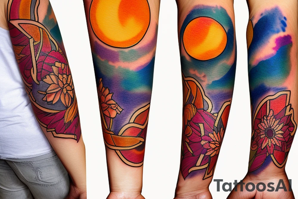 sunset tattoo idea