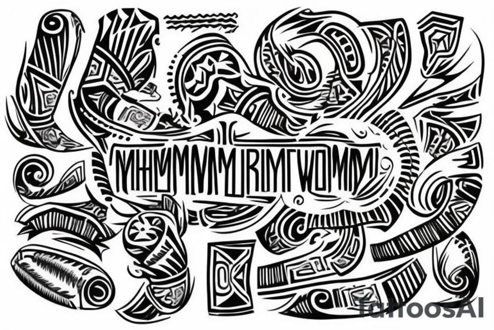 tribal forearm tattoo with the words "Remember Why" and "My Turn" on opposit sides tattoo idea