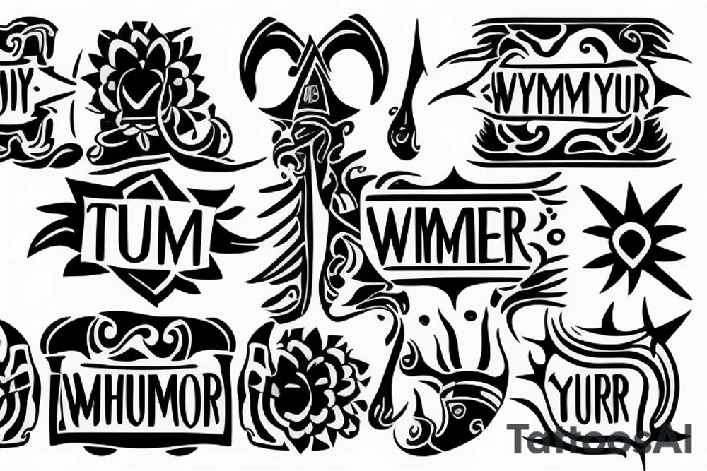 tribal forearm tattoo with the words "Remember Why" and "My Turn" on opposite sides tattoo idea
