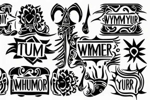 tribal forearm tattoo with the words "Remember Why" and "My Turn" on opposite sides tattoo idea