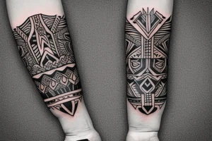 tribal forearm tattoo with the words "Remember Why" and "My Turn" on opposite sides tattoo idea