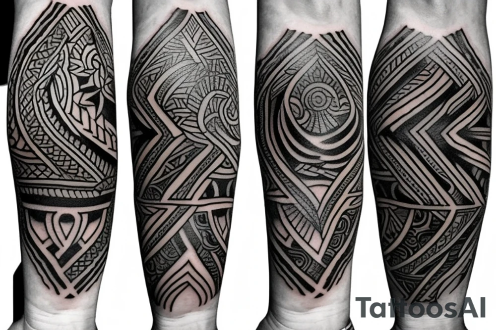tribal forearm tattoo with the words "Remember Why" and "My Turn" on opposite sides tattoo idea
