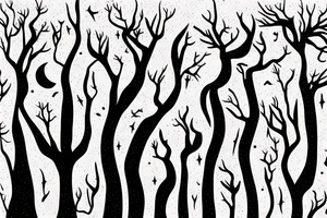 A dead tree floating in space tattoo idea