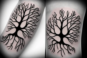 A dead tree floating in space tattoo idea