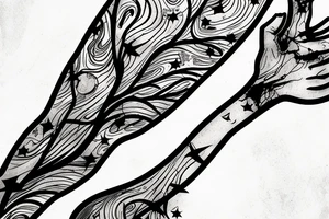 A dead tree floating in space tattoo idea