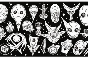 Alien abduction tattoo idea