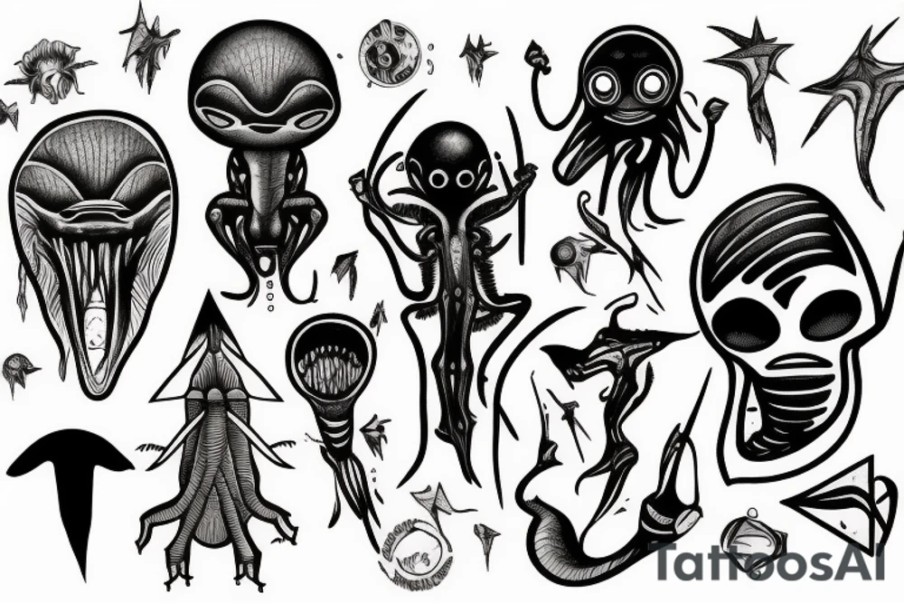 Alien abduction tattoo idea
