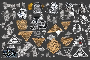 Polka trash, full body, question mark, 42, 23, star wars, bill cypher, geometrical, triangels tattoo idea