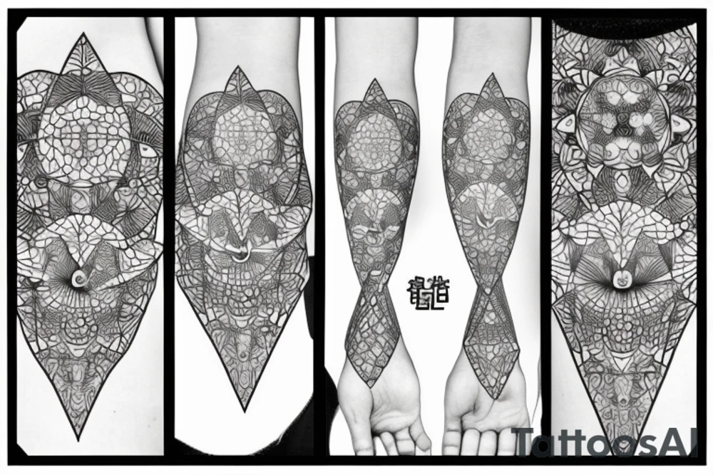 全無 but mirrored tattoo idea