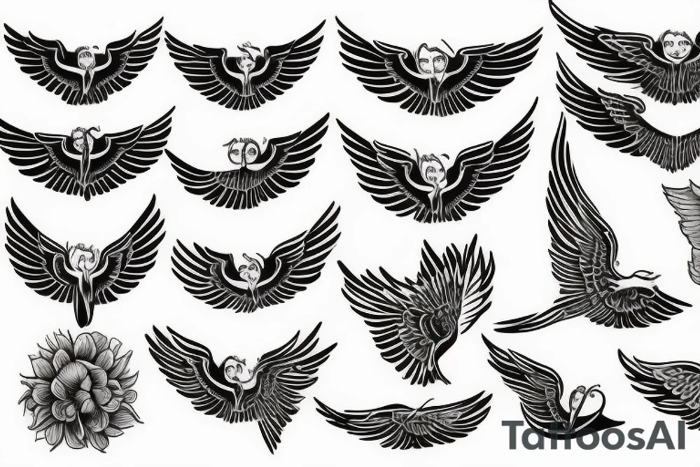 The Word Mom with Wings tattoo idea
