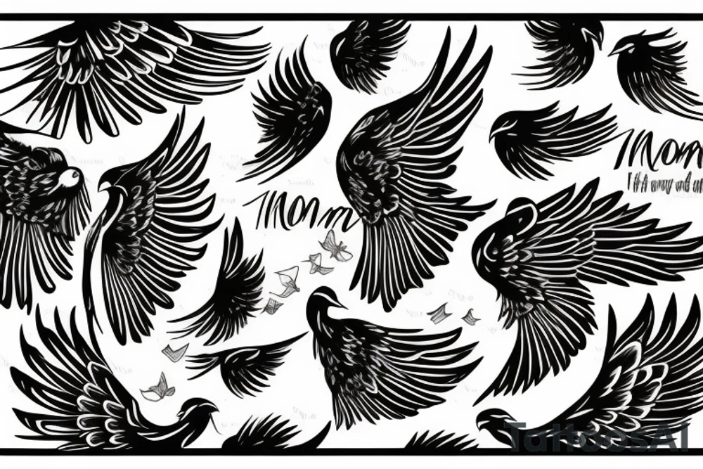 The Word Mom with Wings tattoo idea