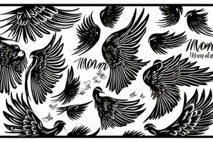 The Word Mom with Wings tattoo idea