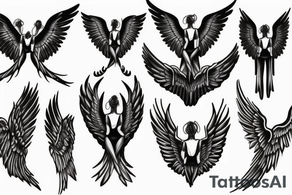The Word Mom with Wings tattoo idea