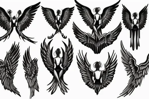 The Word Mom with Wings tattoo idea