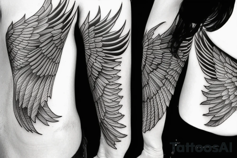 The Word Mom with Wings tattoo idea