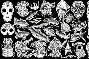 diver found treasure tattoo idea