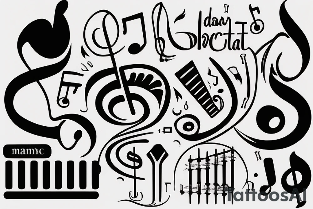 dentist, music, birth date tattoo idea