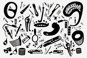 dentist, music, birth date tattoo idea