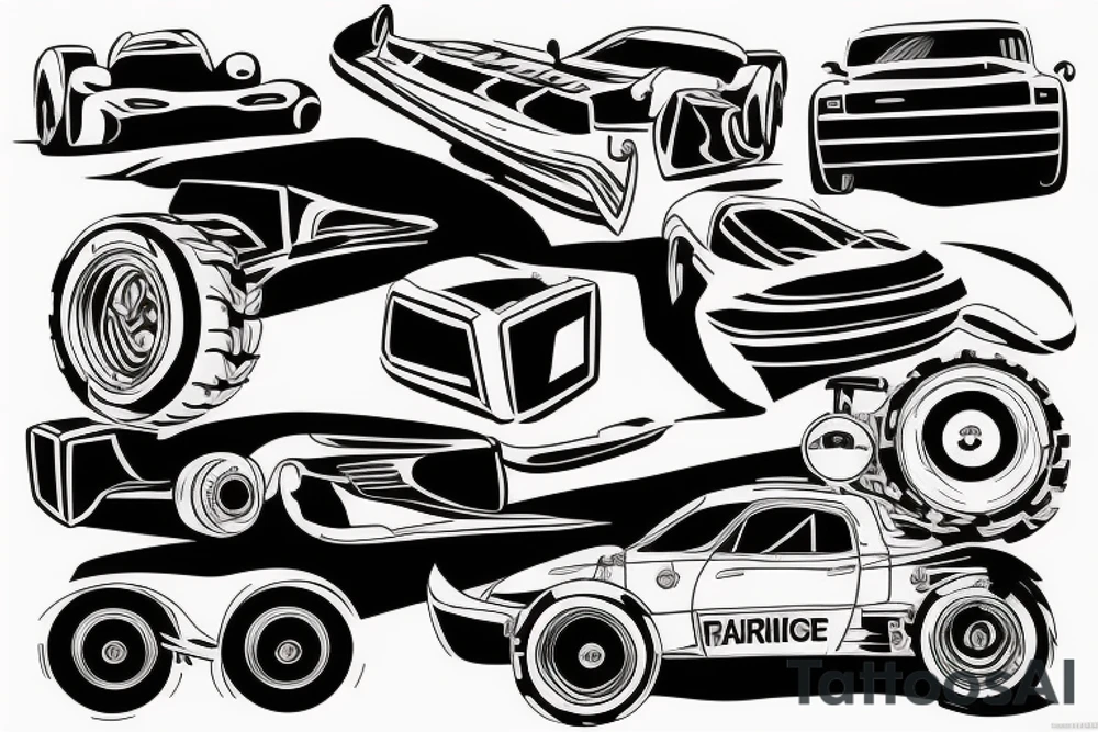 Racing Car and Ambulance tattoo idea