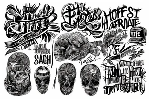 Tattoo about streets life and some quote about hard life tattoo idea
