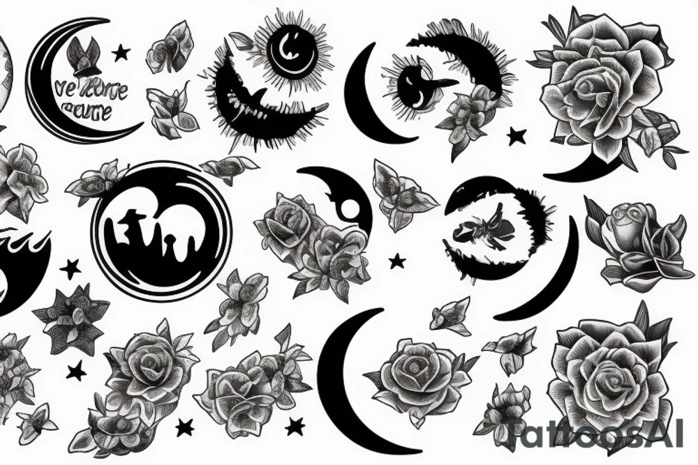 We are different like the moon and the sun but together we are incredible tattoo idea