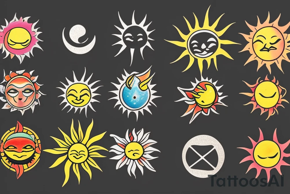 sun and moon tattoo idea