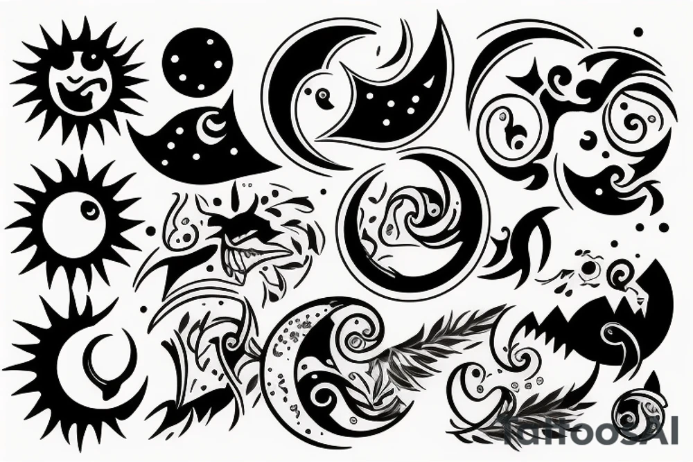 sun and moon tattoo idea