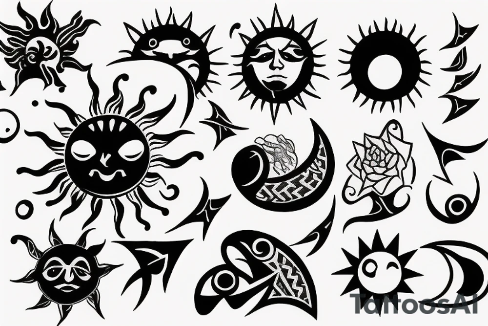 sun and moon tattoo idea