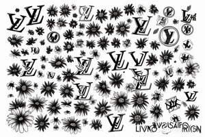 The initials "LV"with daisies tattoo idea