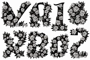The letter L with daisies tattoo idea