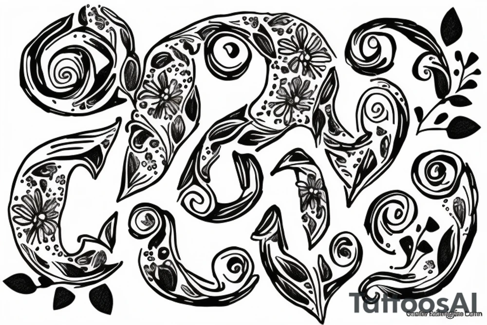 The letter L with daisies tattoo idea