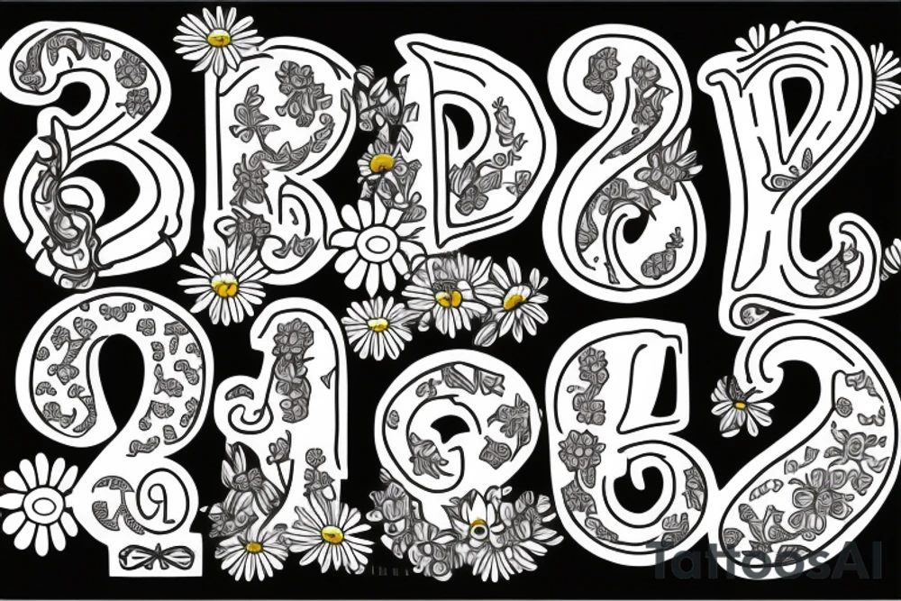 The letter L with daisies tattoo idea