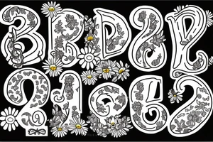 The letter L with daisies tattoo idea