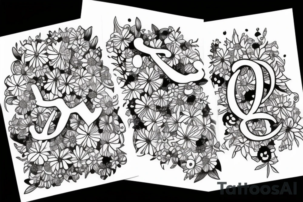The letter L with daisies tattoo idea