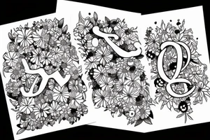 The letter L with daisies tattoo idea
