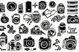 Photo camera and a treasure map tattoo idea