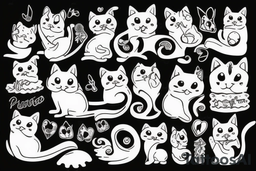 A black and white cat taking a photo tattoo idea