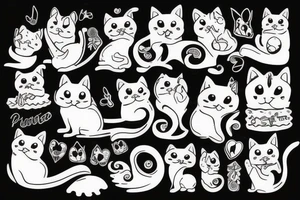 A black and white cat taking a photo tattoo idea