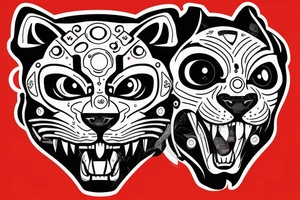 panther head with cyborg eye tattoo idea