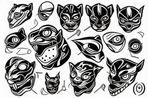 panther head with one cyborg eye tattoo idea