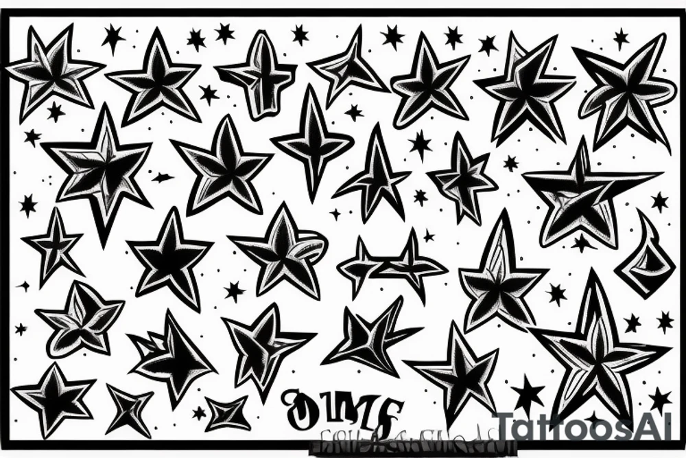 morning star around fire tattoo idea