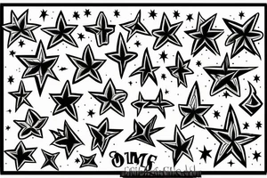morning star around fire tattoo idea