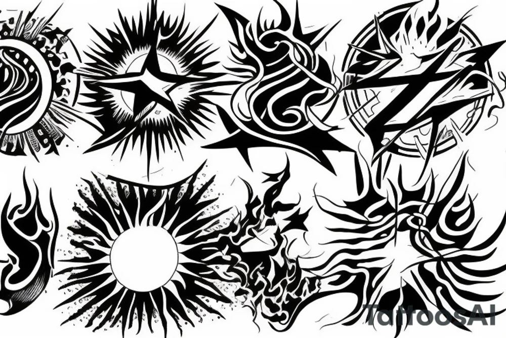 morning star around the fire tattoo idea