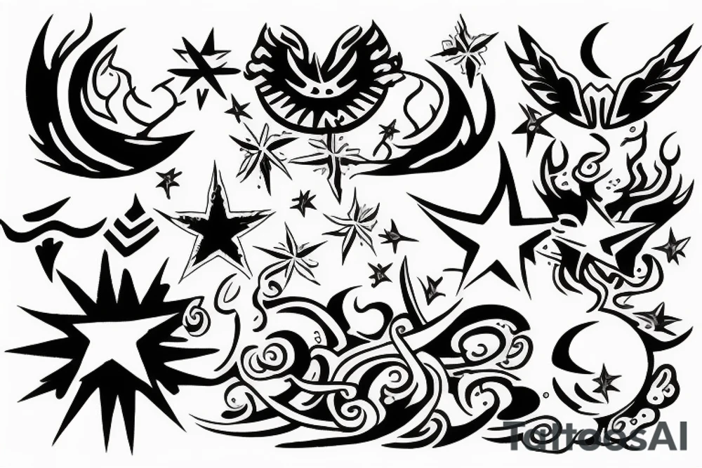 morning star around the fire tattoo idea