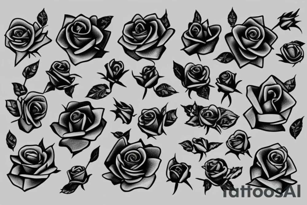 Many roses tattoo idea
