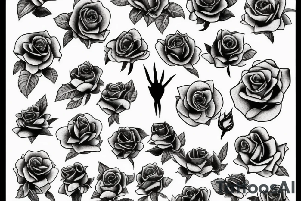 Many roses tattoo idea