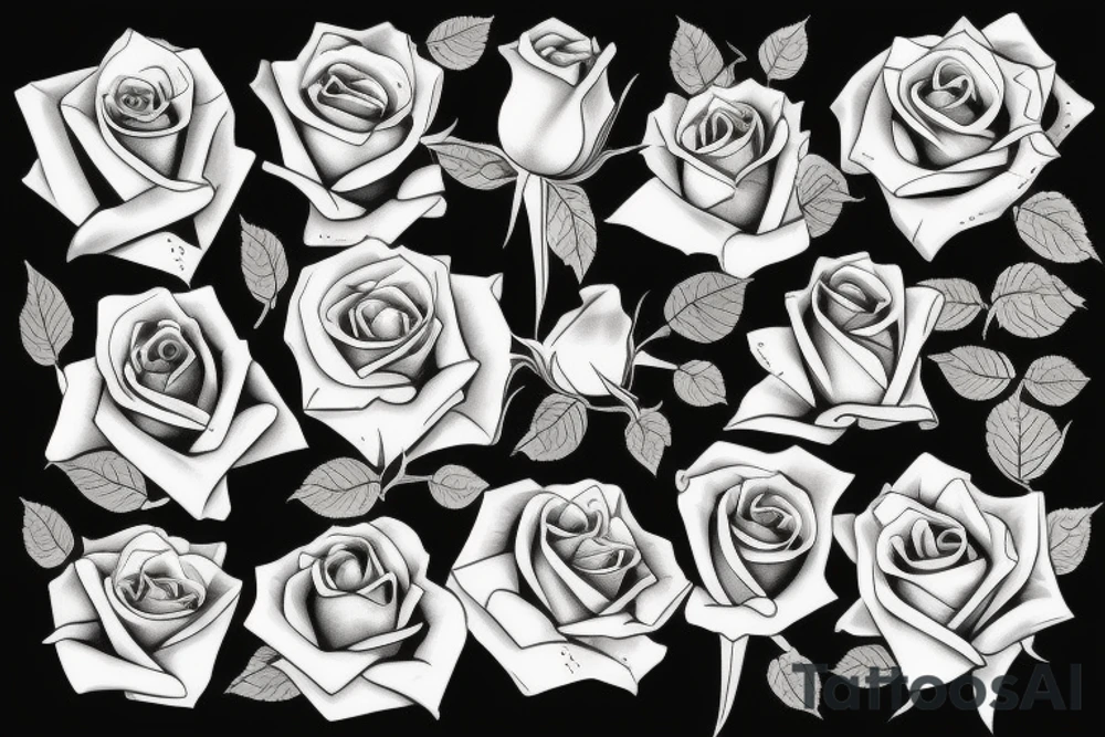 Many roses tattoo idea