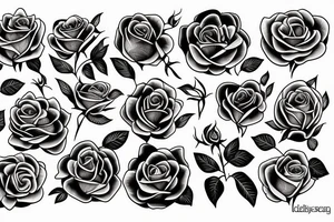 Many roses next to each other tattoo idea